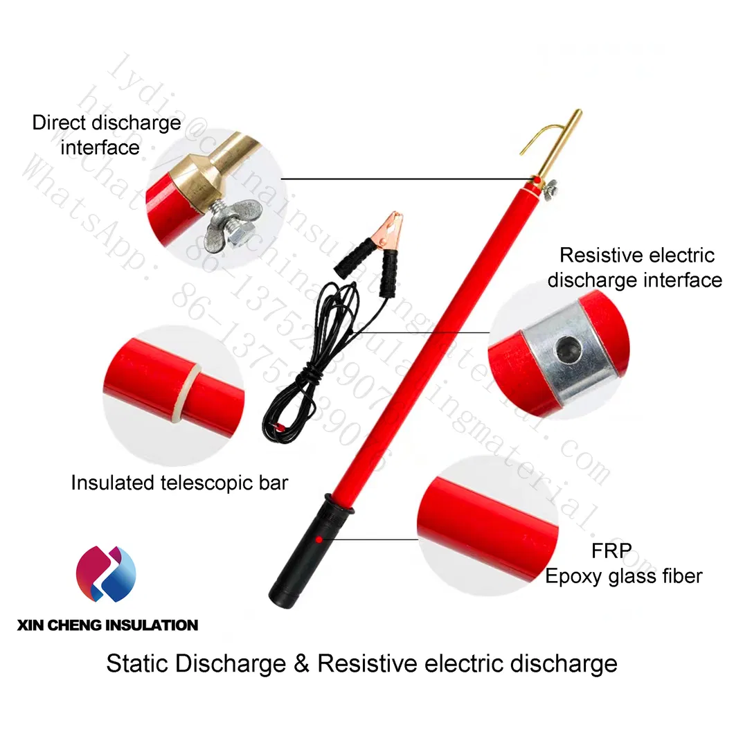 10-110kv Fiberglass Discharge Stick/Rod, Fiberglass Telescopic Discharge Stick