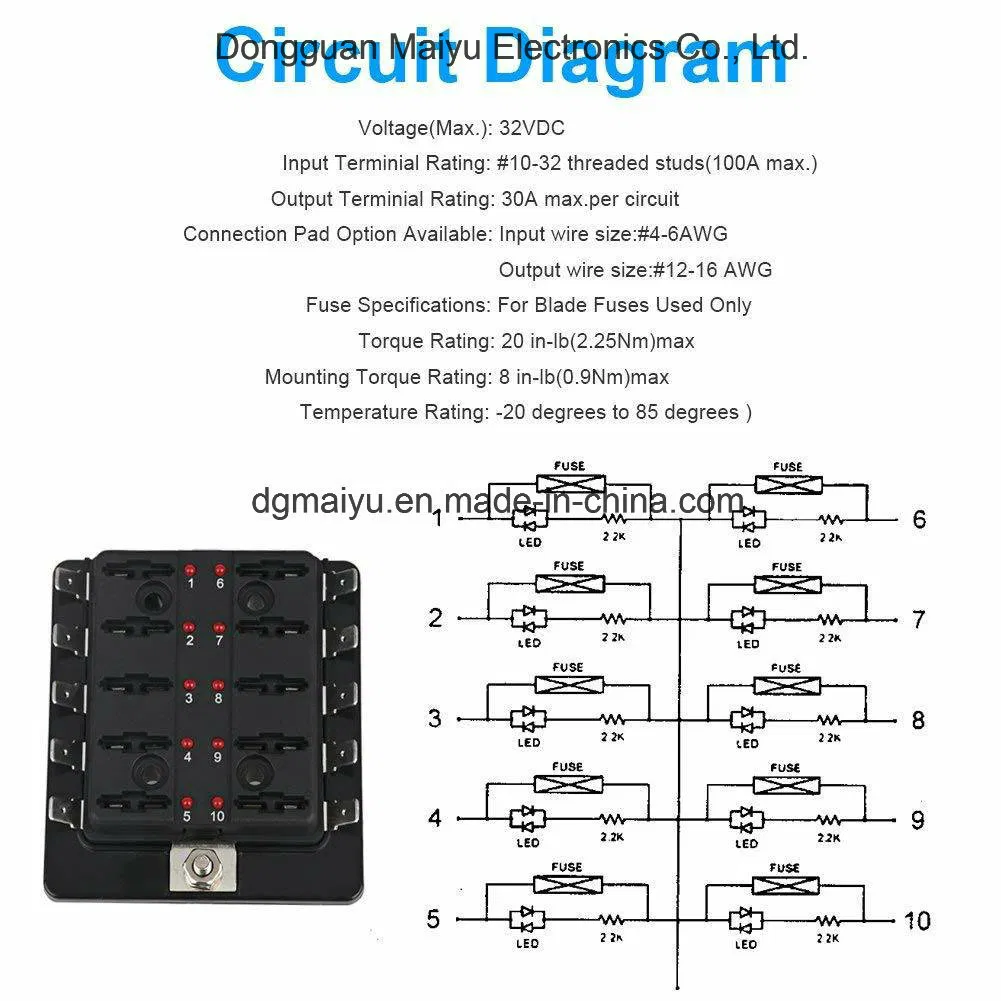 10 Way Blade Fuse Box Fuse Holder Box Block Protection