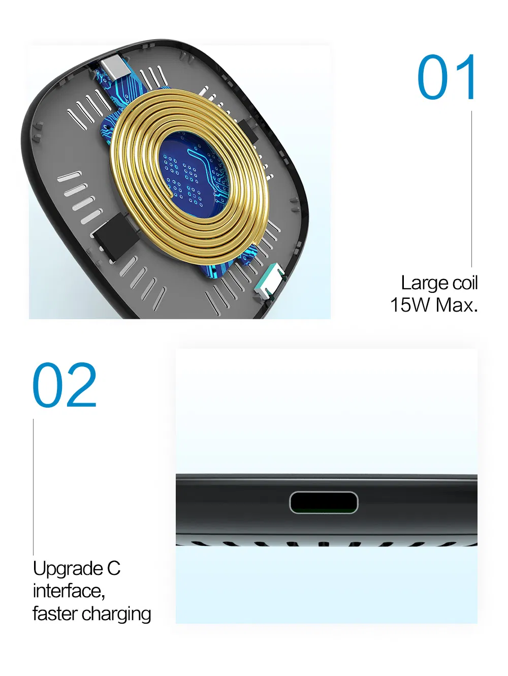 15W Qi Wireless Charging Receiver Module Fast Wireless Charging Qi Wireless Charger Receiver