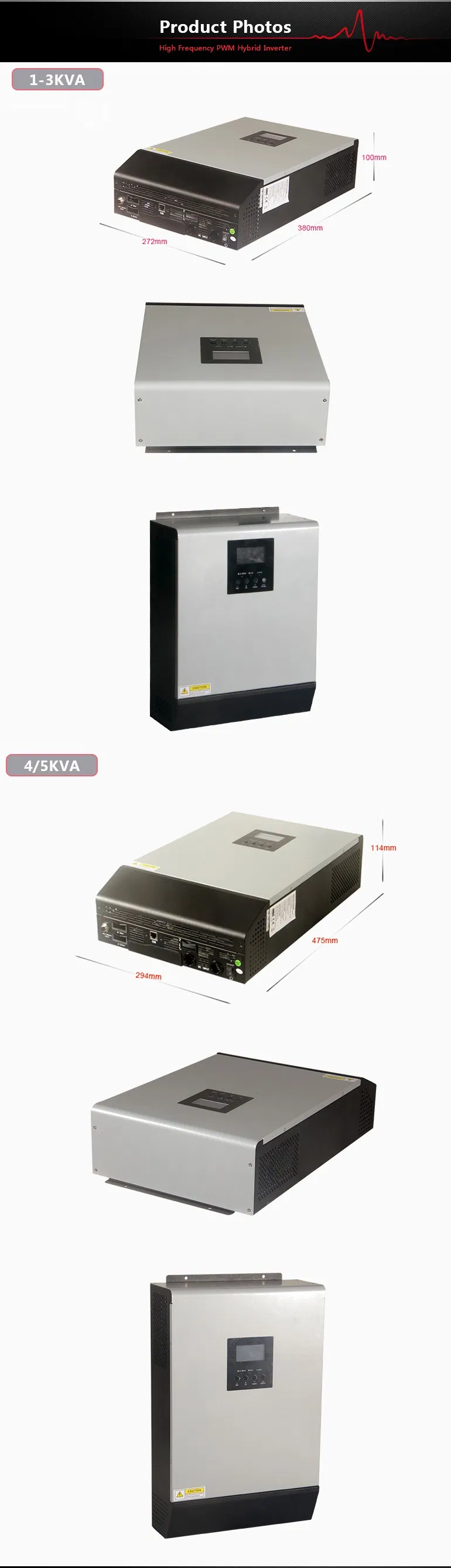 1kVA Inbuilt 50A PWM Solar Controller Pure Sine Wave Hybrid Solar Power System Inverter (QW-1kVA1250)