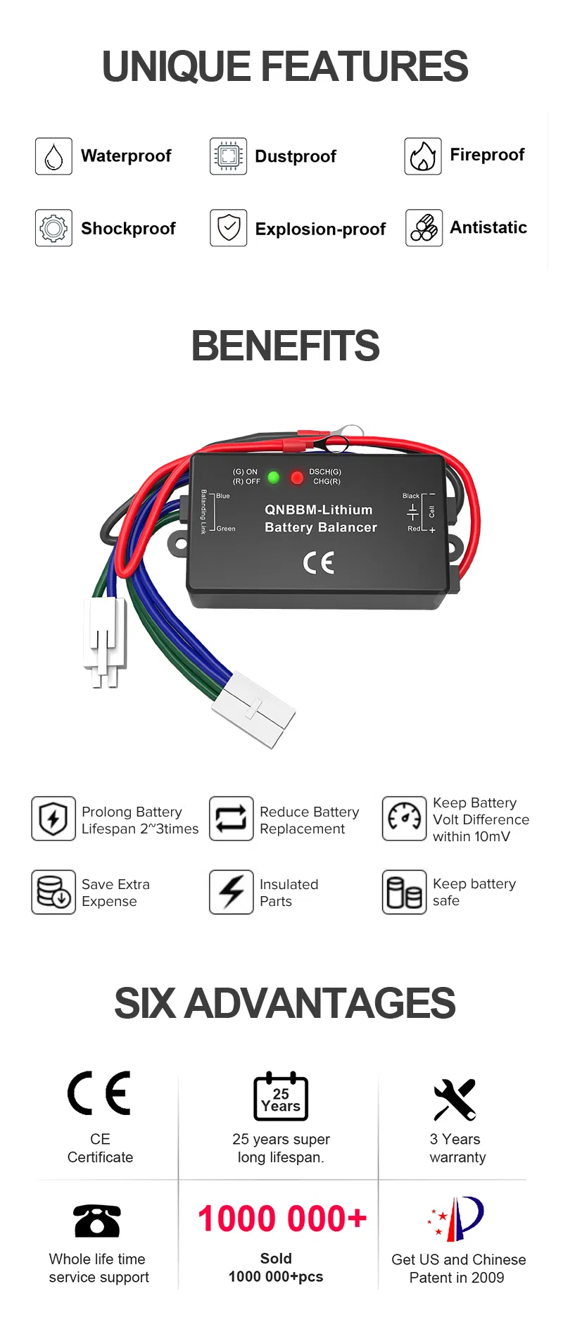1s Lithium Battery Balancer with LED Indicator Blance Active Equalizer Battery Active Balancer Li-ion