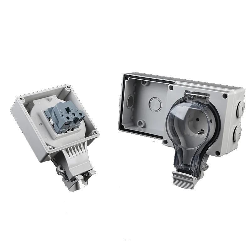 2 Gang EU Schuko IP66 Outdoor Weatherproof Socket Wall Socket Enclosure Box