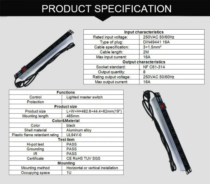 2016 OEM Good Selling Best Quality 19 Inch Switched Rack PDU