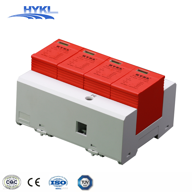 20ka 40ka 3p+ Npe 275V AC SPD DIN Rail Lightning Surge Suppressor Arrestor Protective Devices