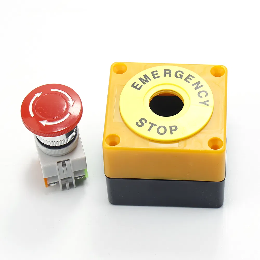 22mm Mushroom Emergency Stop Push Button Switch Box