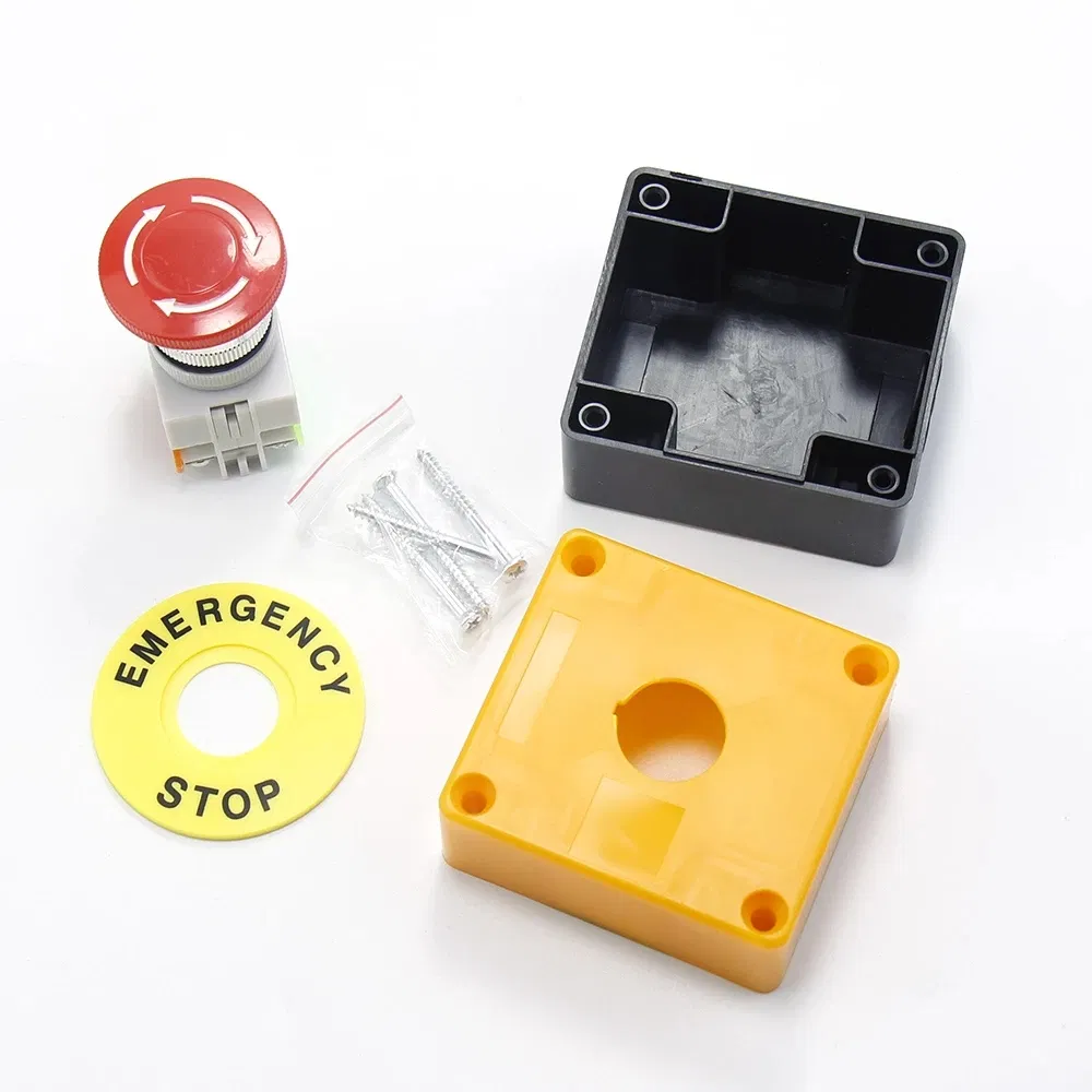 22mm Mushroom Emergency Stop Push Button Switch Box