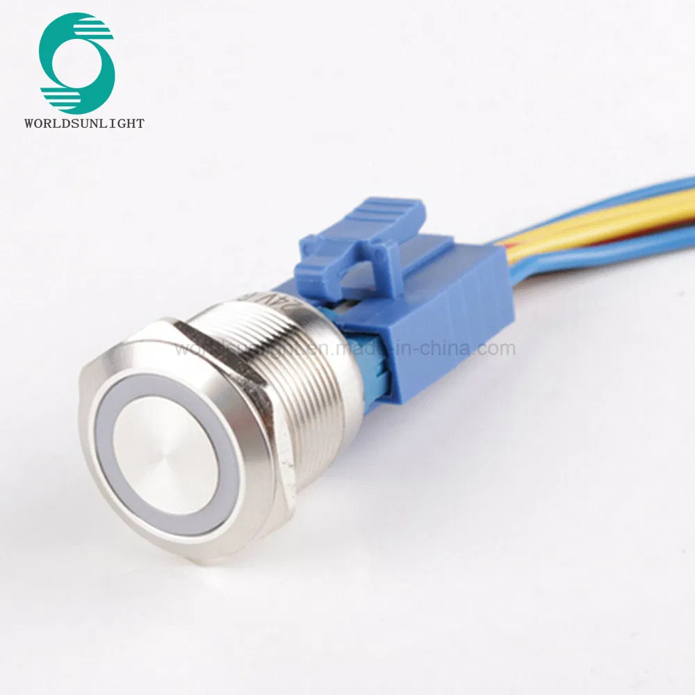 22mm Push Button Switch Blue Quick Connector Socket with Wire