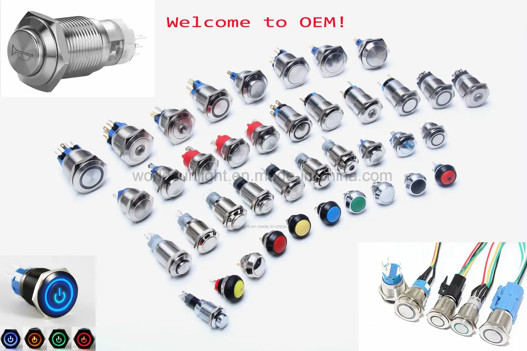 22mm Push Button Switch Blue Quick Connector Socket with Wire
