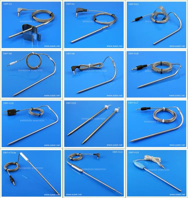 3PCS 350c Cable Bent 3.5mm Plug BBQ Temperature Probe