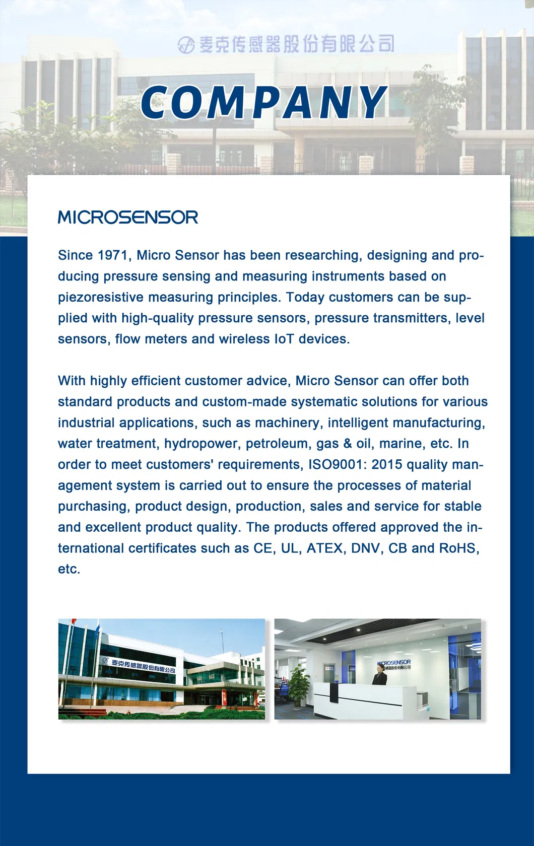4-20mADC ATEX Intrinsic Safe Water Tank Liquids 10MPa Water Tank Liquids Oil Fluids Pressure Transmitter MPM489
