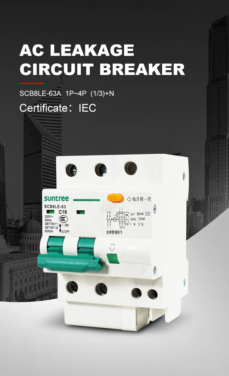 AC Earth Leakage Circuit Breaker Device Single Phase C Curve 20AMP ELCB/RCCB/RCD/MCB Price