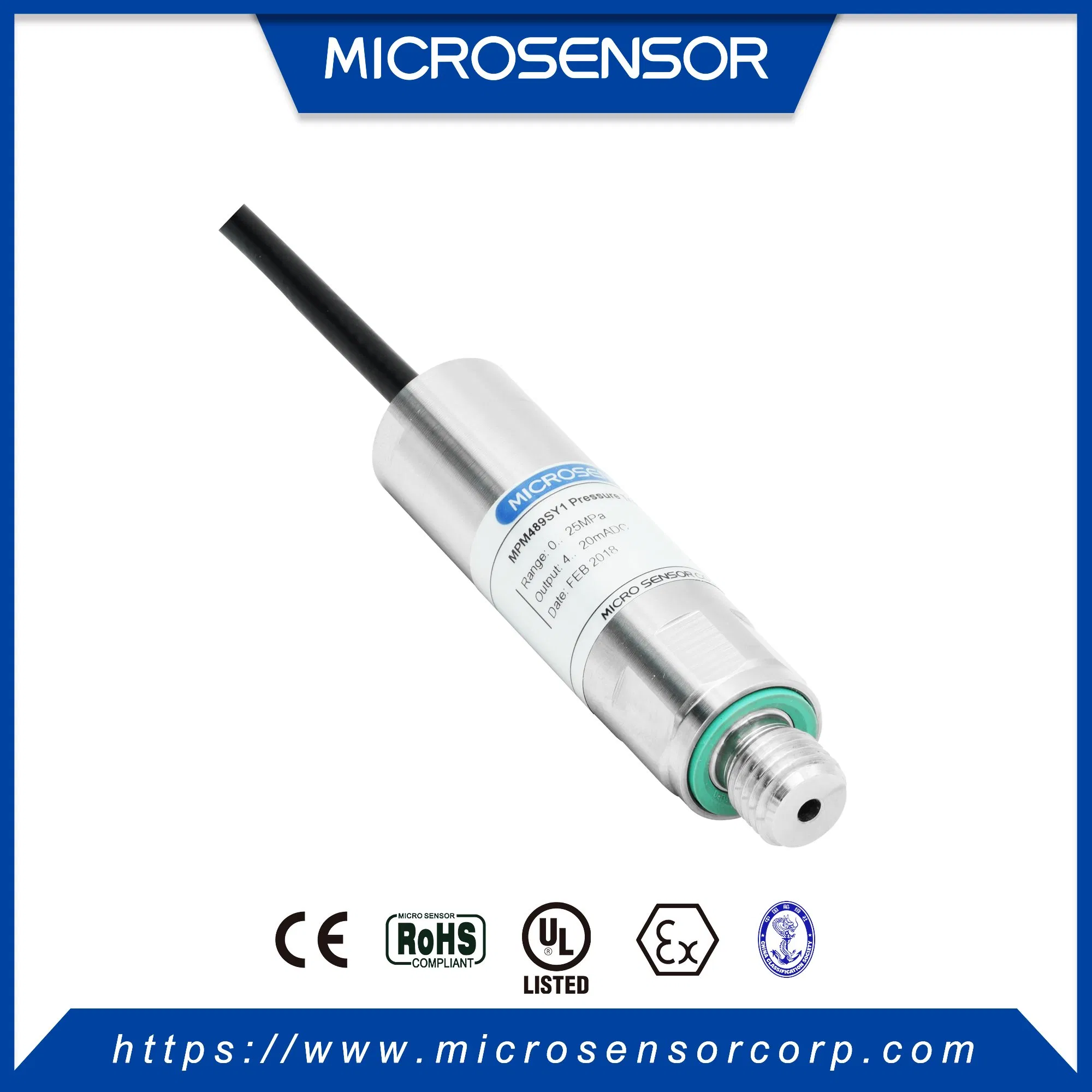 Analog 4~20mADC Piezoresistive Stainless Steel Water Hydropower Pressure Sensor MPM489