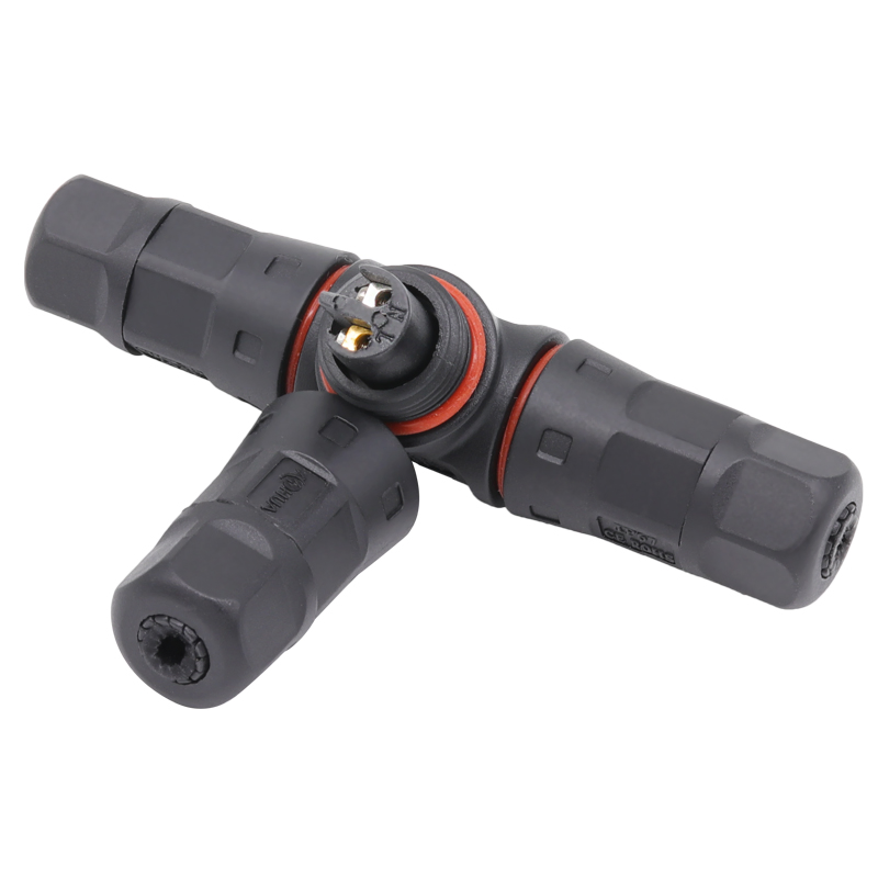 Aohua T Type 2 Pin IP67 Electrical Connector for Outdoor LED Light