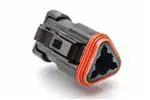 At06-3s-mm01blk Amphenol Sine Systems Automotive Connector 3-Way Plug, Black End Cap, Black