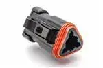 At06-3s-mm01blk Amphenol Sine Systems Automotive Connector 3-Way Plug, Black End Cap, Black