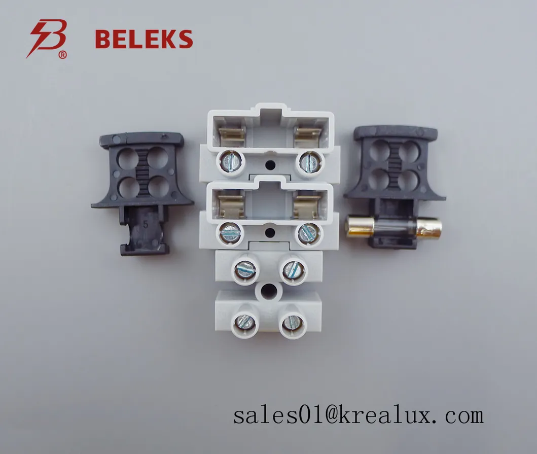 Beleks EU Standard 94-V2 450V Polyamide66 4 Pole Fused Mounting Terminals VDE Ce CQC (FT06-1W+FT06-3W/83)