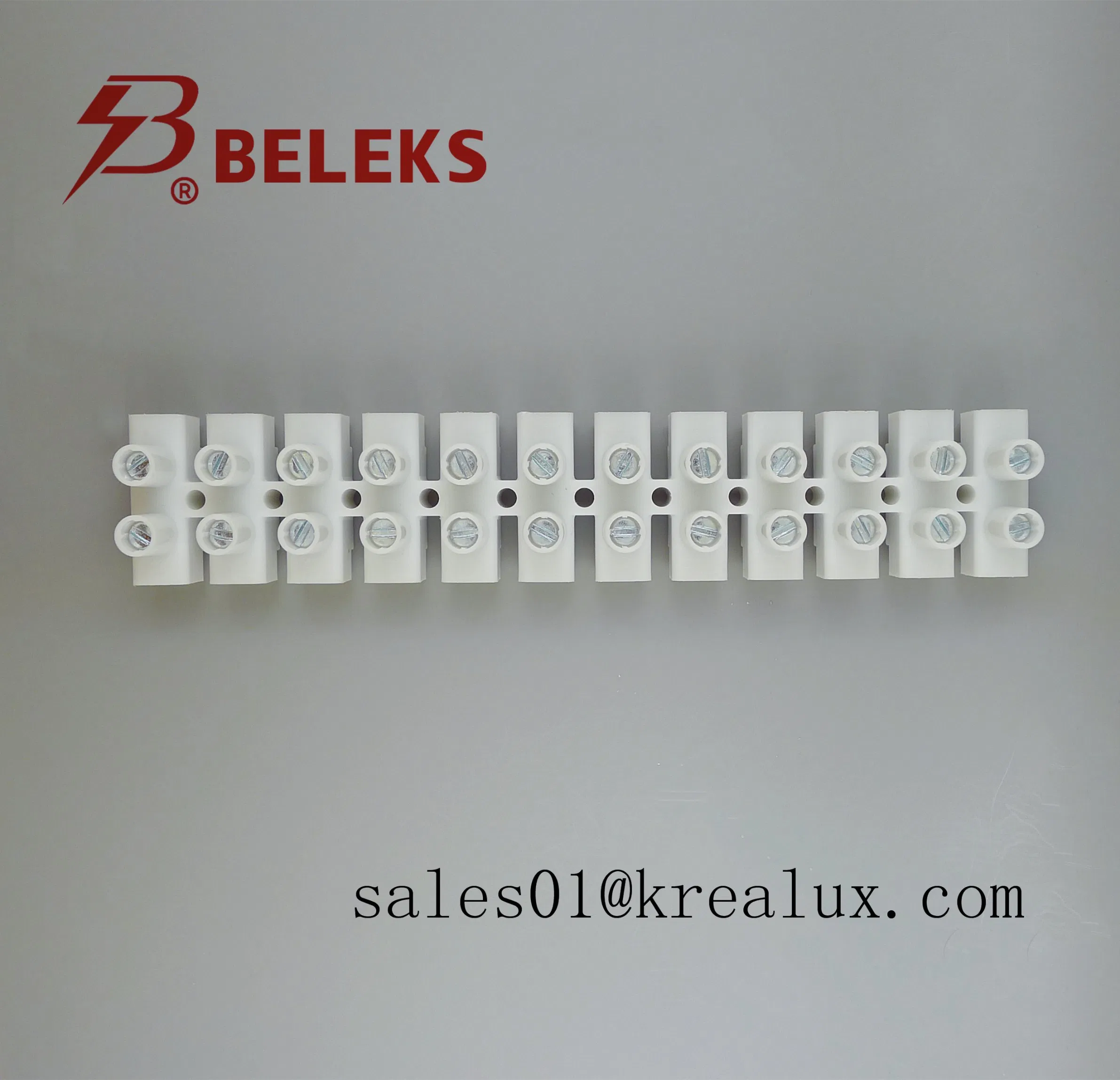 Beleks/Krealux T25-12s (P) CE 12 Ports/Poles/Ways Screw-Fixed Terminal Block/Strip/Barrier