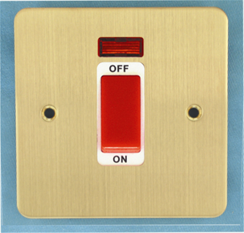 BS En60669-1 45AMP 1gang Double Pole Switch with Neon and Single Plate