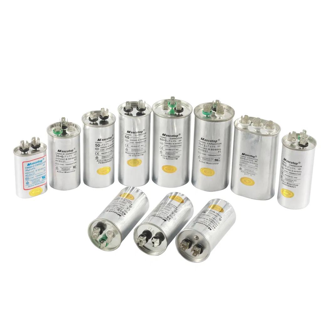 Cbb65 Air Conditioner Run Capacitor 50UF 450V Anhui Mascotop UL Aluminum Case