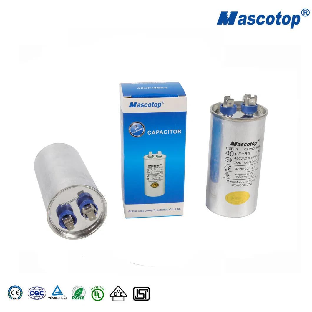 Cbb65 Polypropylene Running Aluminum Capacitor Suitable for Air Conditioner