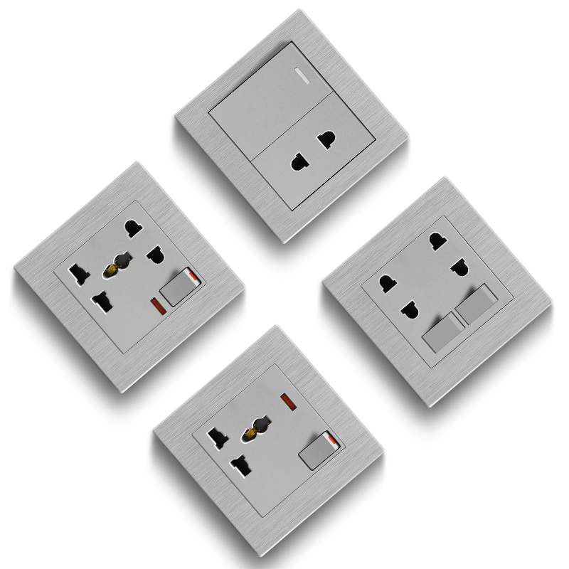 Custom British Brushed Wall Light 1 Gang 1 Way Switch
