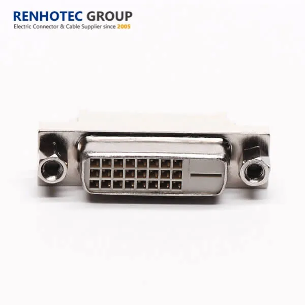 DVI 24pins Female Electrical Straight Unc Nut Connector