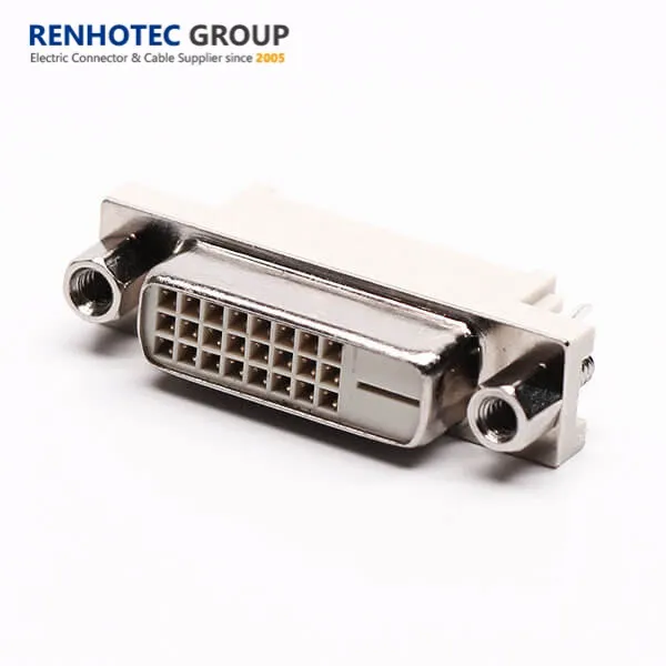 DVI 24pins Female Electrical Straight Unc Nut Connector