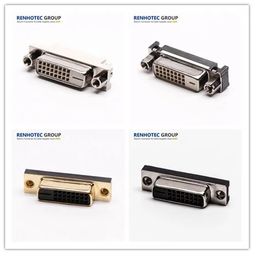 DVI 24pins Right Angle RoHS Standard Hole Through DVI Cable Connector