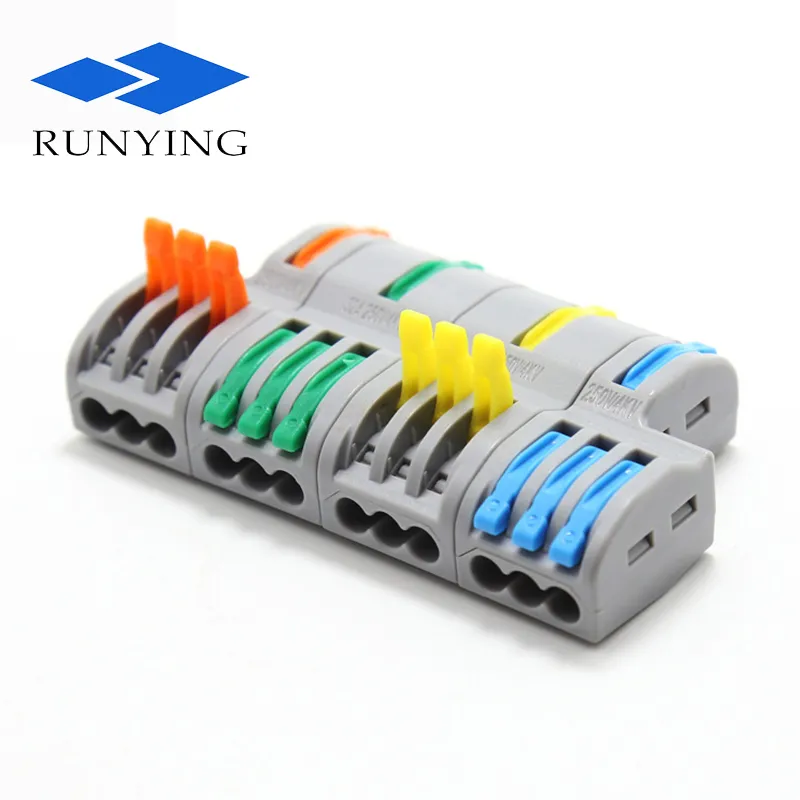 Electric Universal Compact Terminal Block Wire Quick Cable Electric Block Terminal 213 1 in 3 out Wire Connector