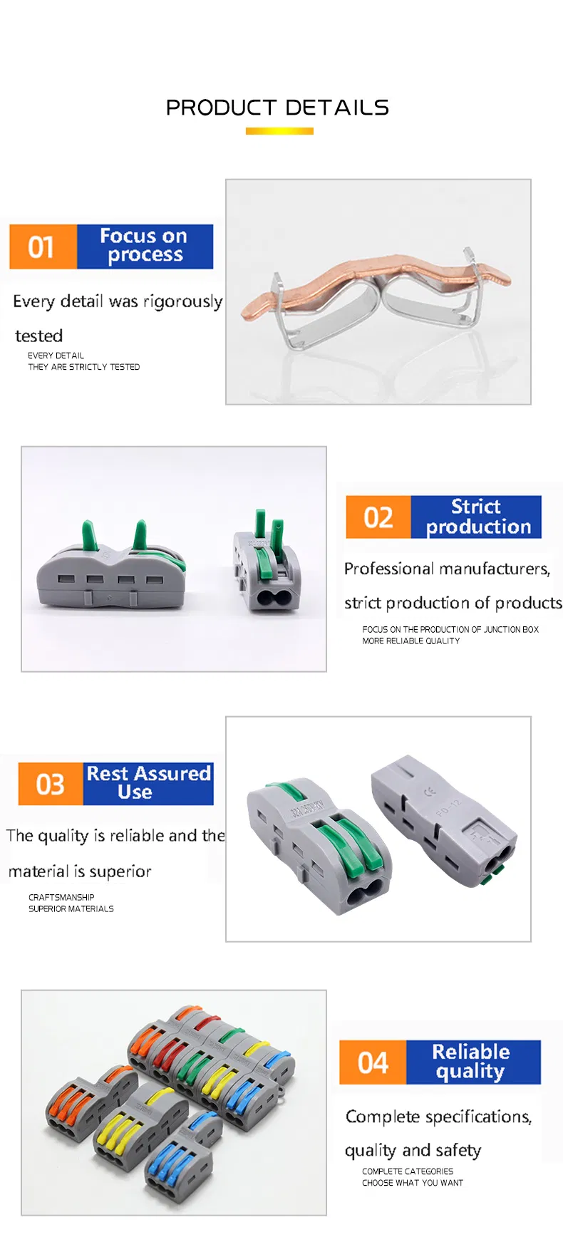 Electric Universal Compact Terminal Block Wire Quick Cable Electric Block Terminal 213 1 in 3 out Wire Connector