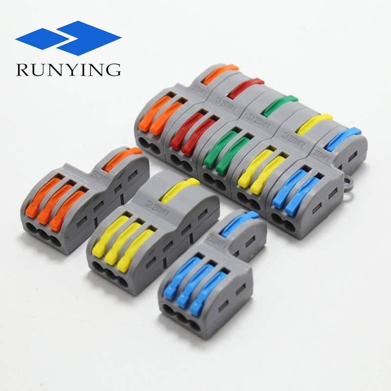 Electric Universal Compact Terminal Block Wire Quick Cable Electric Block Terminal 213 1 in 3 out Wire Connector