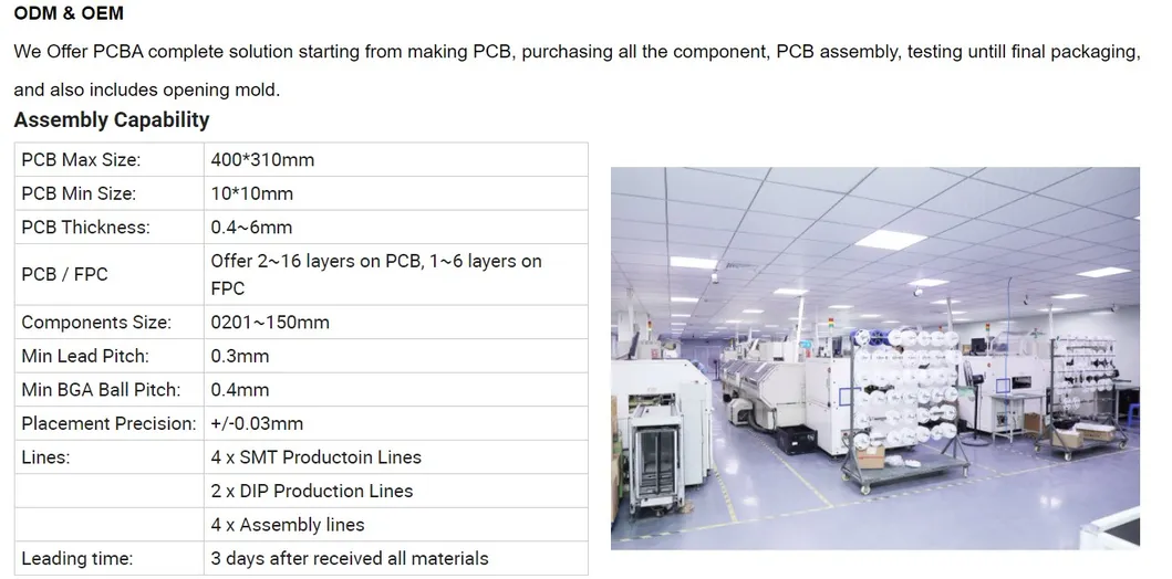 Electronic EMS SMT DIP PCBA Assembly Service Factory