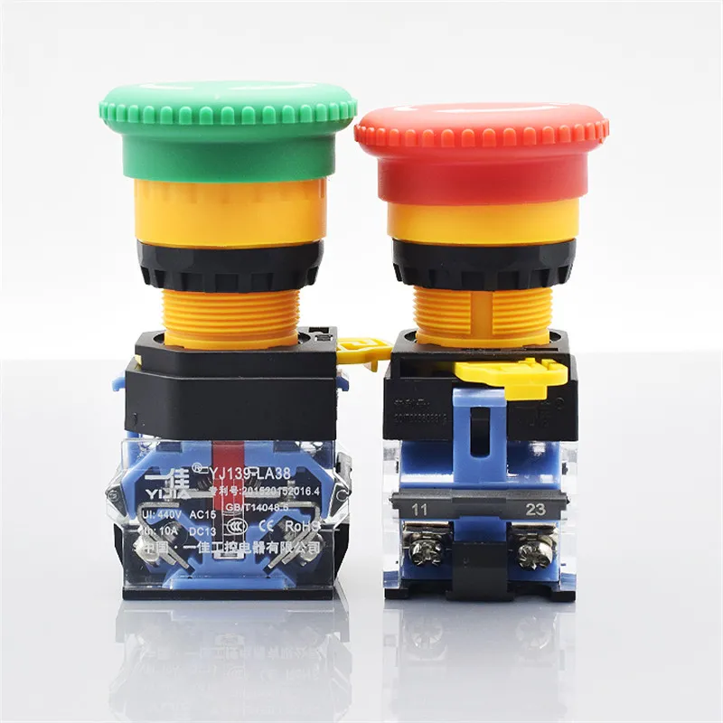 Emergency Switch La38-11zs Self-Locked Red/Green Head Push Button Switch