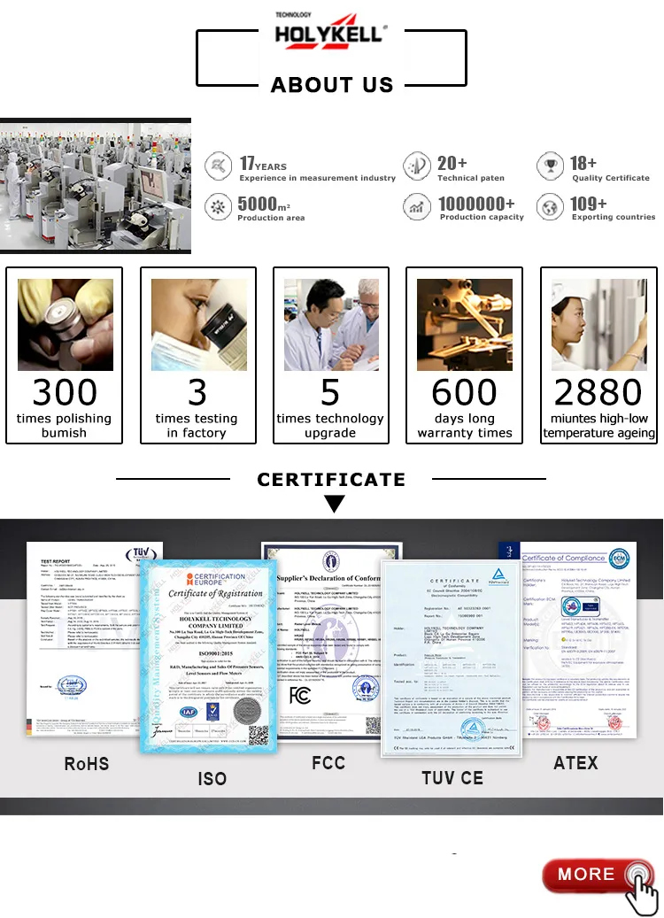 Exia Iict6 and Ce FCC Certificate Submersible Pressure Level Sensor