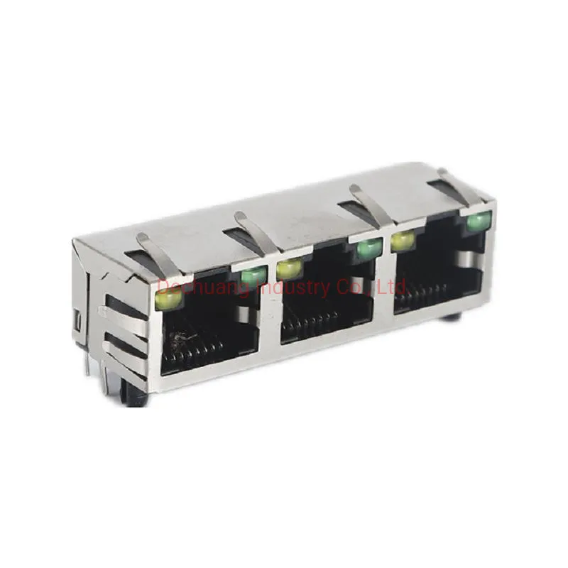 Female Components Magnetics Network Mutli Port Cat5 CAT6 Waterproof PCB 100based-T Jack Module Ethernet RJ45 Connector