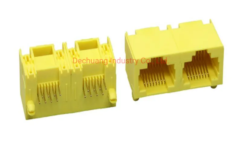 Female Components Magnetics Network Mutli Port Cat5 CAT6 Waterproof PCB 100based-T Jack Module Ethernet RJ45 Connector
