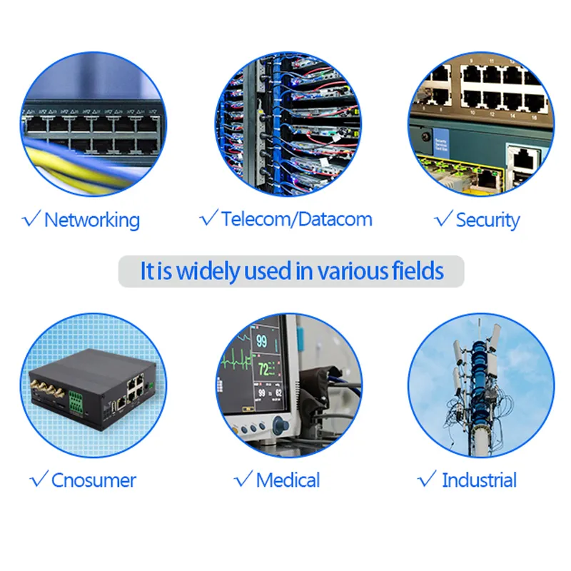 Female Components Magnetics Network Mutli Port Cat5 CAT6 Waterproof PCB 100based-T Jack Module Ethernet RJ45 Connector