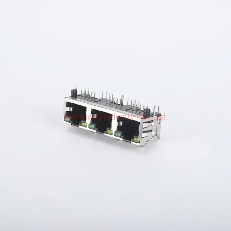 Female Components Magnetics Network Mutli Port Cat5 CAT6 Waterproof PCB 100based-T Jack Module Ethernet RJ45 Connector