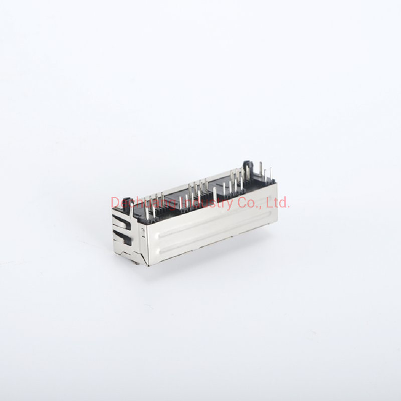 Female Components Magnetics Network Mutli Port Cat5 CAT6 Waterproof PCB 100based-T Jack Module Ethernet RJ45 Connector