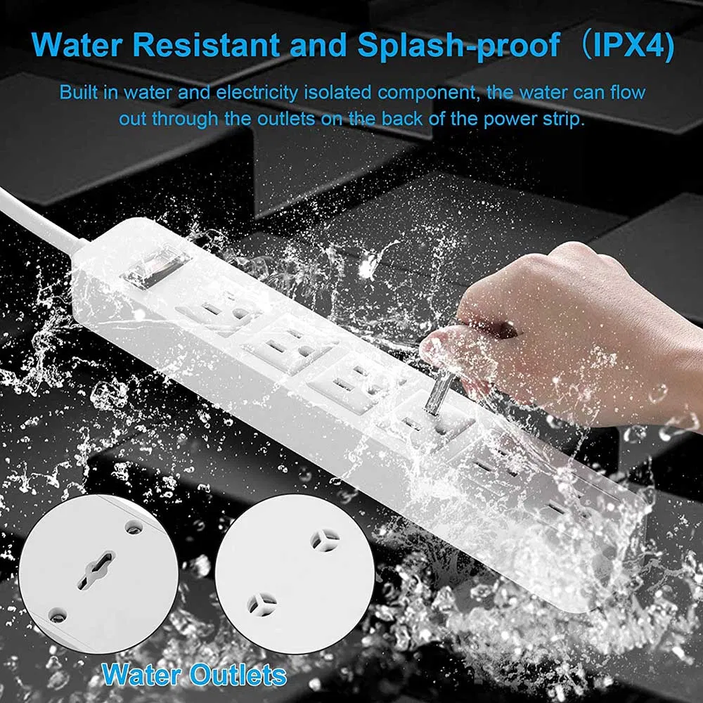 High Quality Waterproof Power Strip Garden Safety Socket 6 Outlets