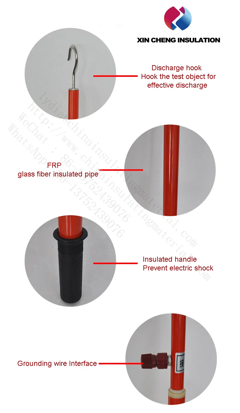 High Voltage 110 Kv Static Copper Earthing Portable 11kv to 500 Kv FRP Discharge Rod