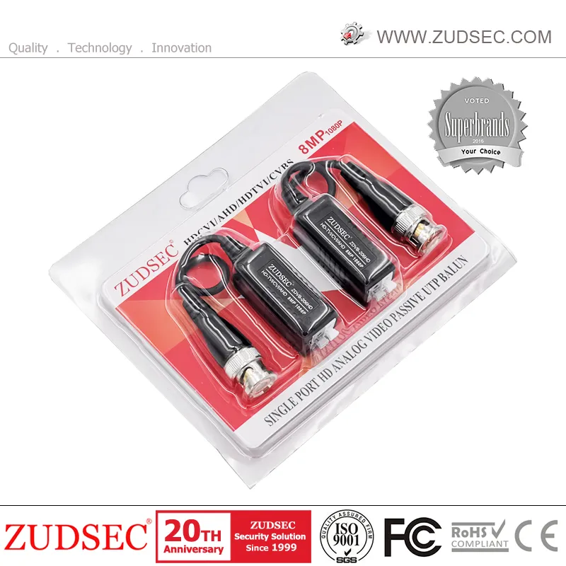 Hot Selling HD-Ahd/ Tvi/ Cvi/ CVBS Surge Protect UTP Video Balun for CCTV Camera