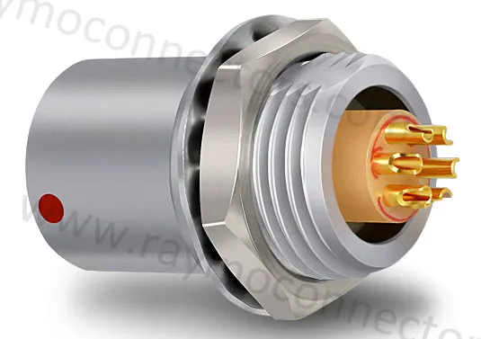 Lemos Ehg 0b 305 Panel Mount Fixed Receptacle 2 3 4 5 6 7 8 9 Pins Circular Connector with Protruding Shell