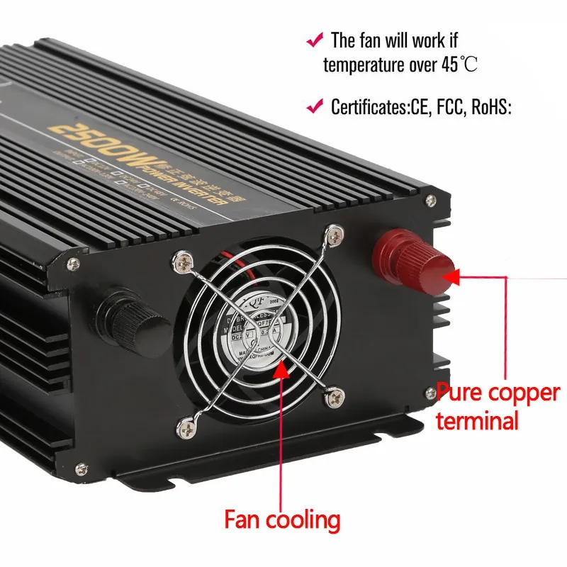 Modified Sine Wave Inverter off Grid Power Inverter 2500W 12V to 220V