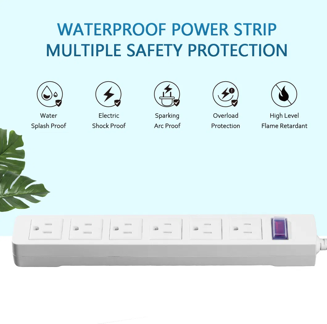 Multiple Outlets Us Standard Waterproof Power Strip ETL/UL Extension Socket Lead