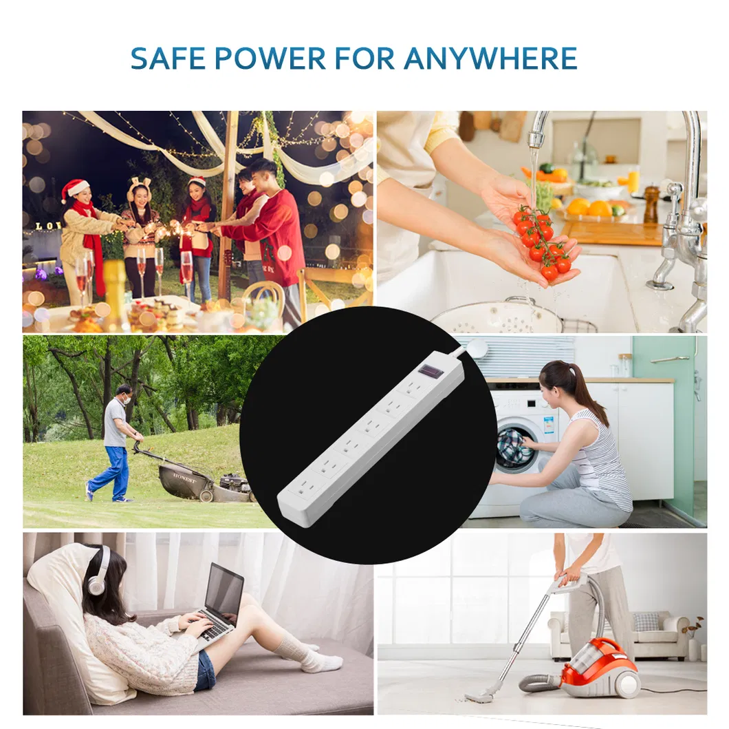 Multiple Outlets Us Standard Waterproof Power Strip ETL/UL Extension Socket Lead