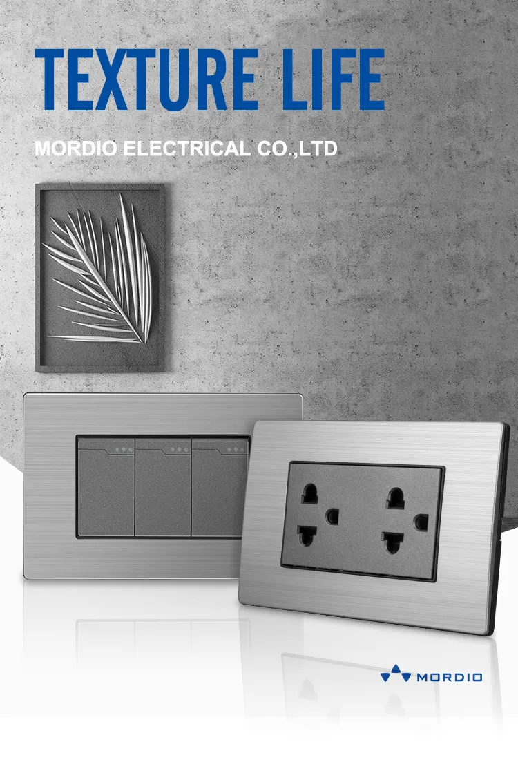 New fashion 16A New Design Stainless Steel Electrical Wall Sockets and Switches