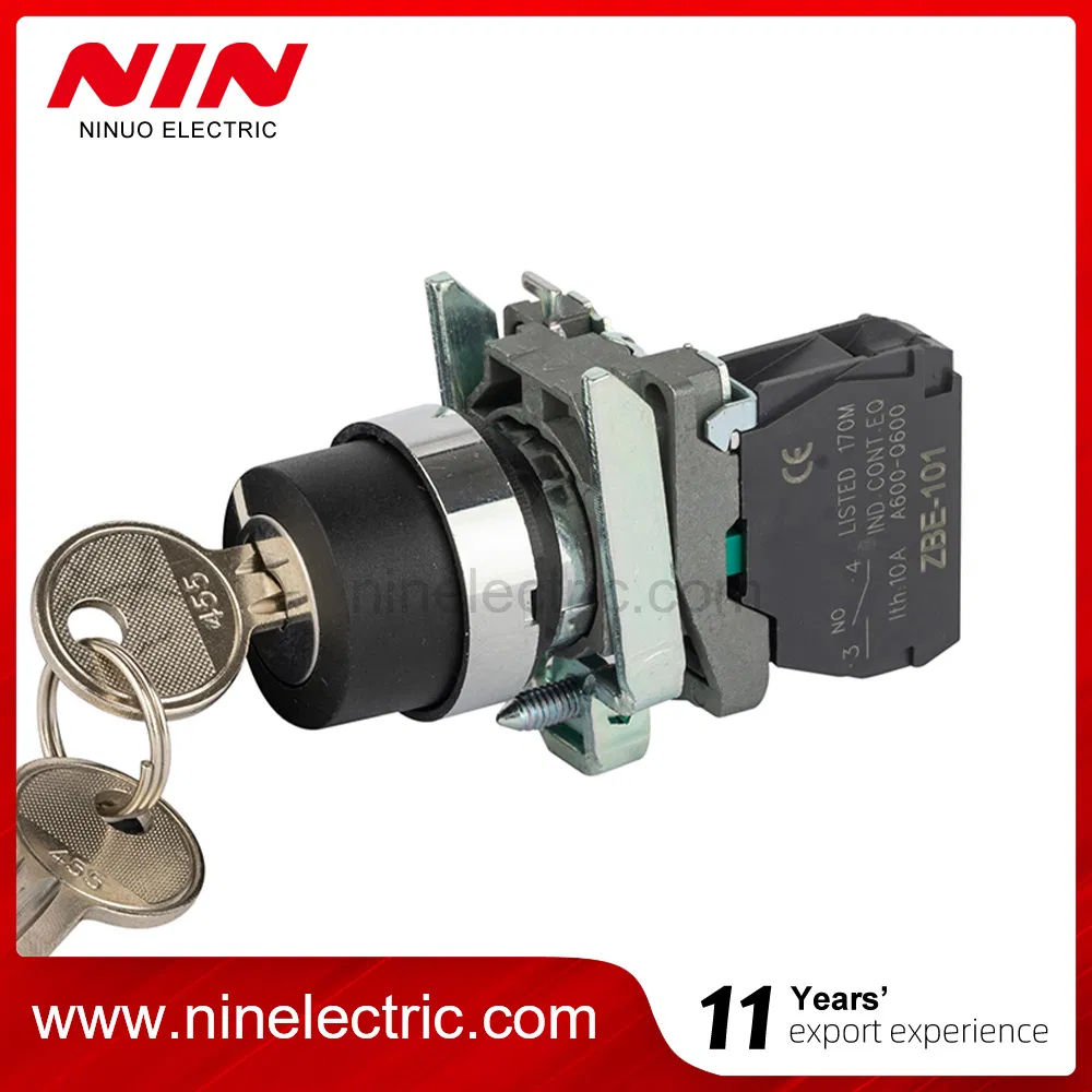 Nin Xb4-Bg61 22mm Metal 2 Position Push Button Key Stay Put Selector Key Switch