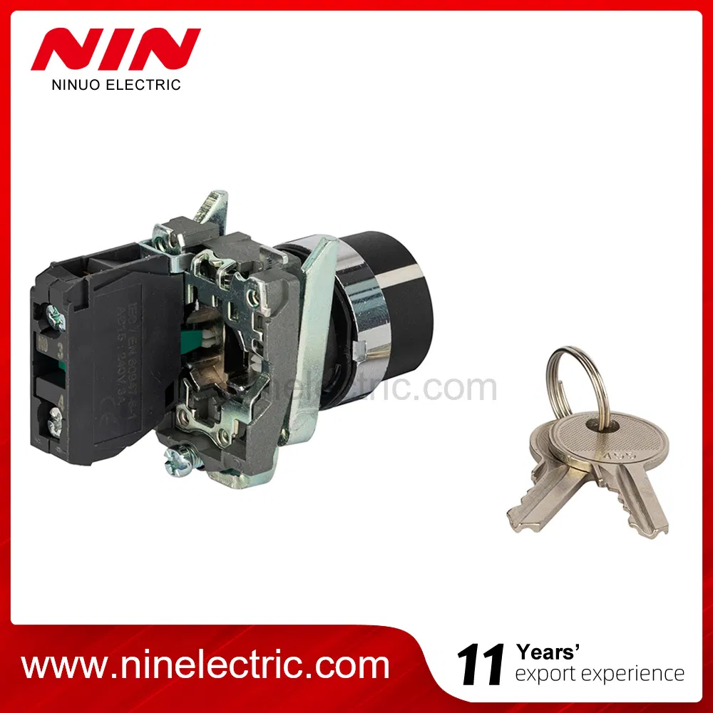 Nin Xb4- Bg61 22mm Metal 2 Position Push Button Key Stay Put Selector Key Switch