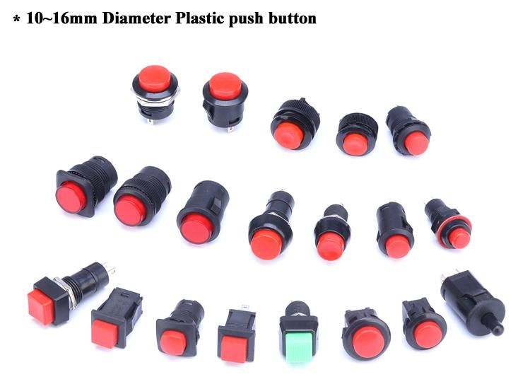 Pbs-07 Push Button Switch Good Quality on-on-off Latching Function 3 Terminal Plastic Push Button Switch